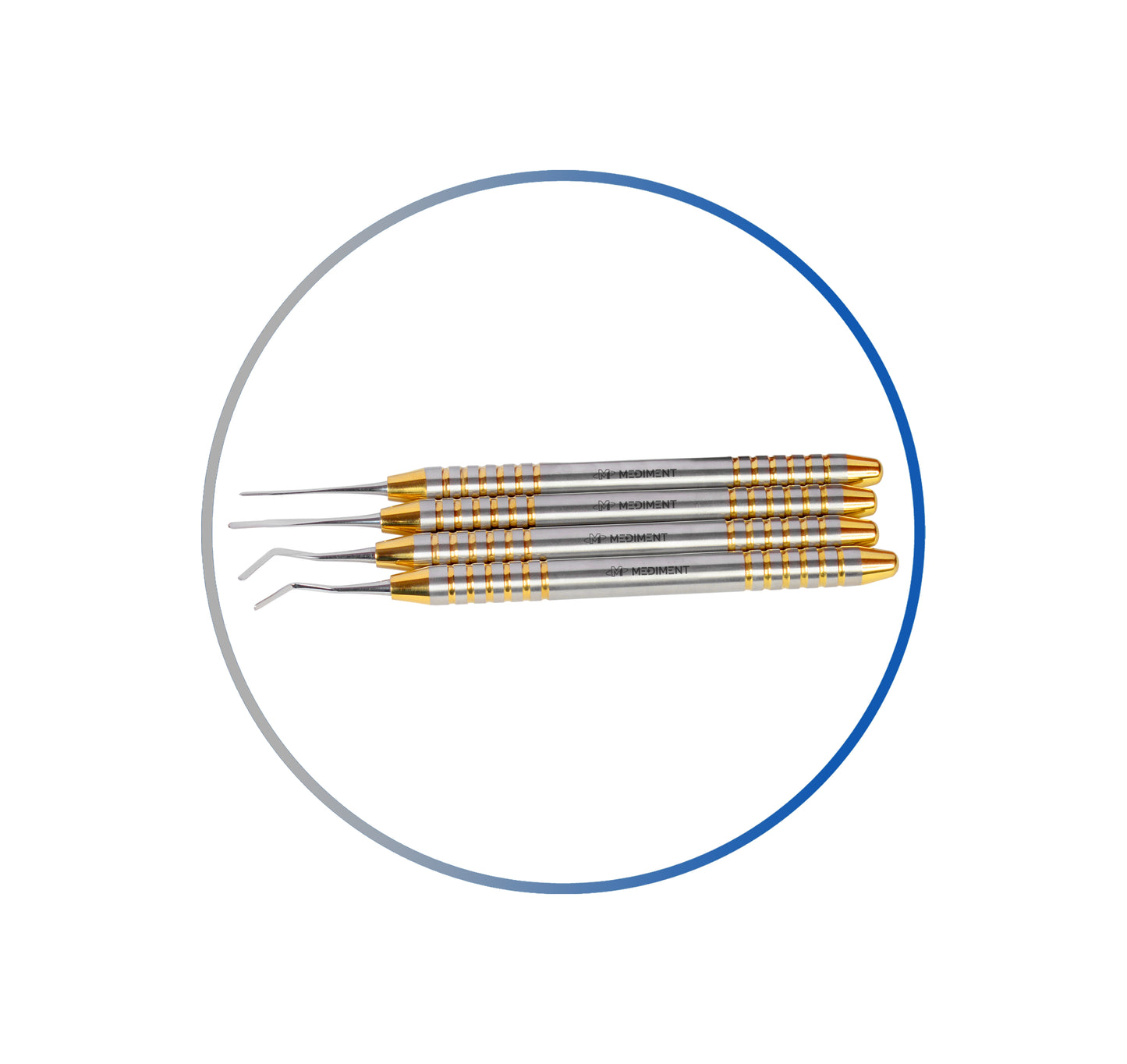 Set Of 4 Dental Periotomes Scalers Anterior Posterior Tooth Extracting Lab Tools