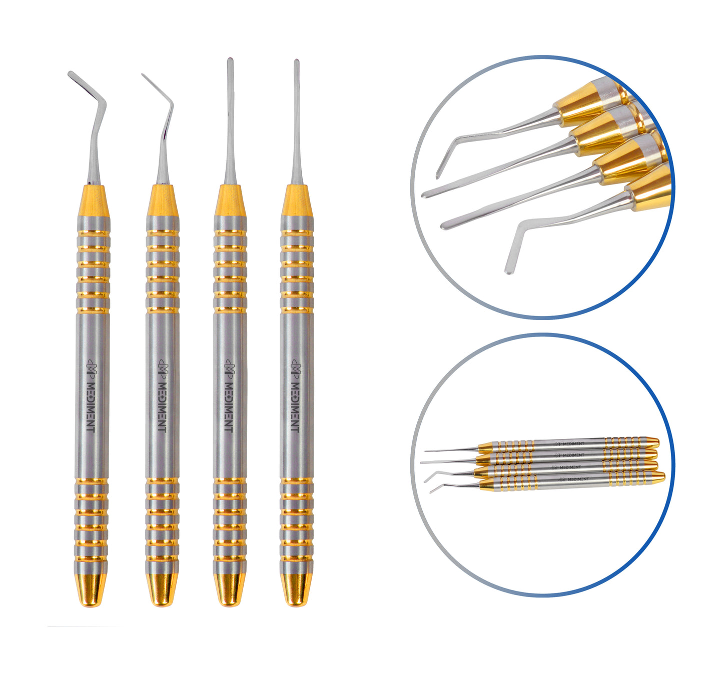 Set Of 4 Dental Periotomes Scalers Anterior Posterior Tooth Extracting Lab Tools