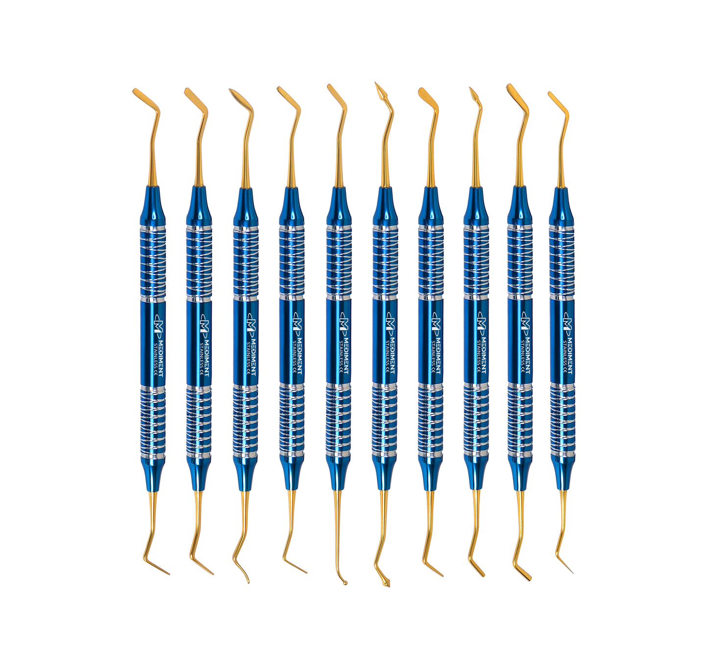 New Set of 10 Dental Composite Filling Instrument Titanium Coated Restorative
