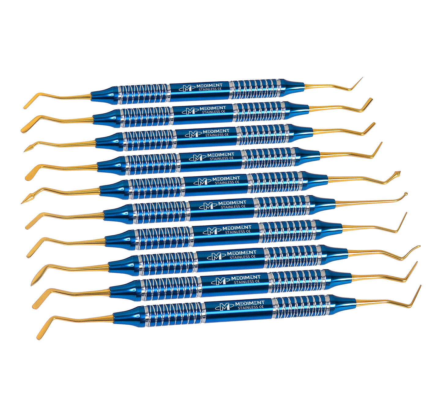 New Set of 10 Dental Composite Filling Instrument Titanium Coated Restorative