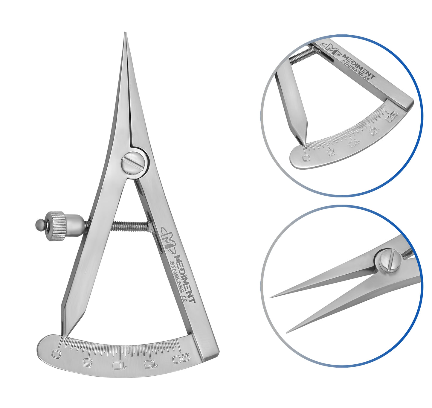 Dental tools Castroviejo Caliper Straight, 20mm Spread