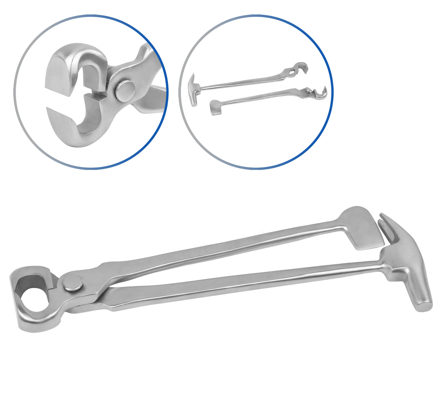 Farrier 3 in 1 Multi Hoof Nipper Trimmer Cutter Hammer Clincher