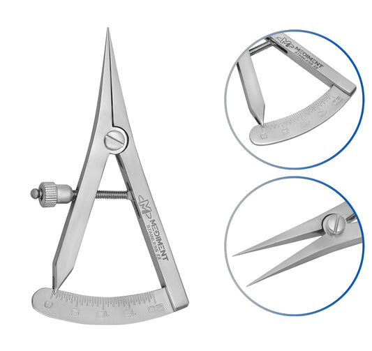 Dental tools Castroviejo Caliper Straight, 20mm Spread