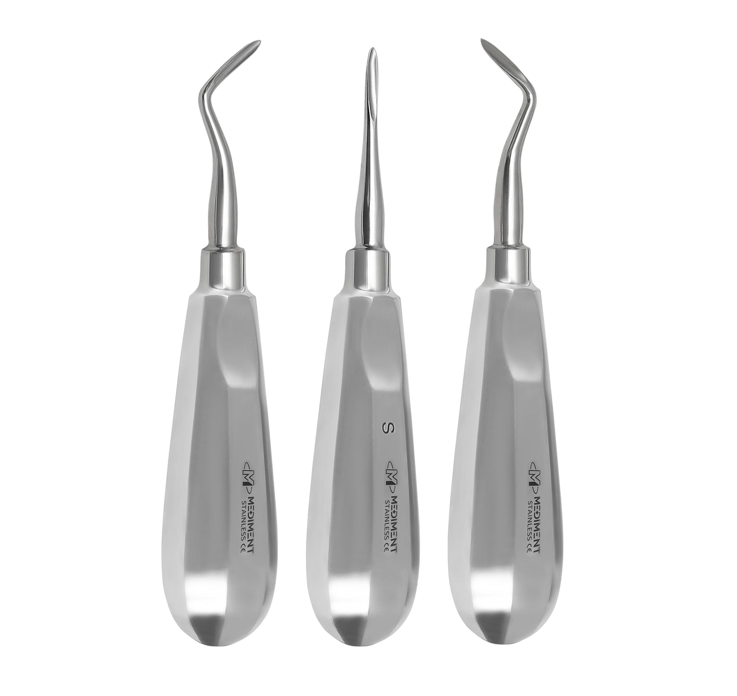 Set Of 3 German Dental Root Tip Picks Elevators RIGHT - LEFT - STRAIGHT
