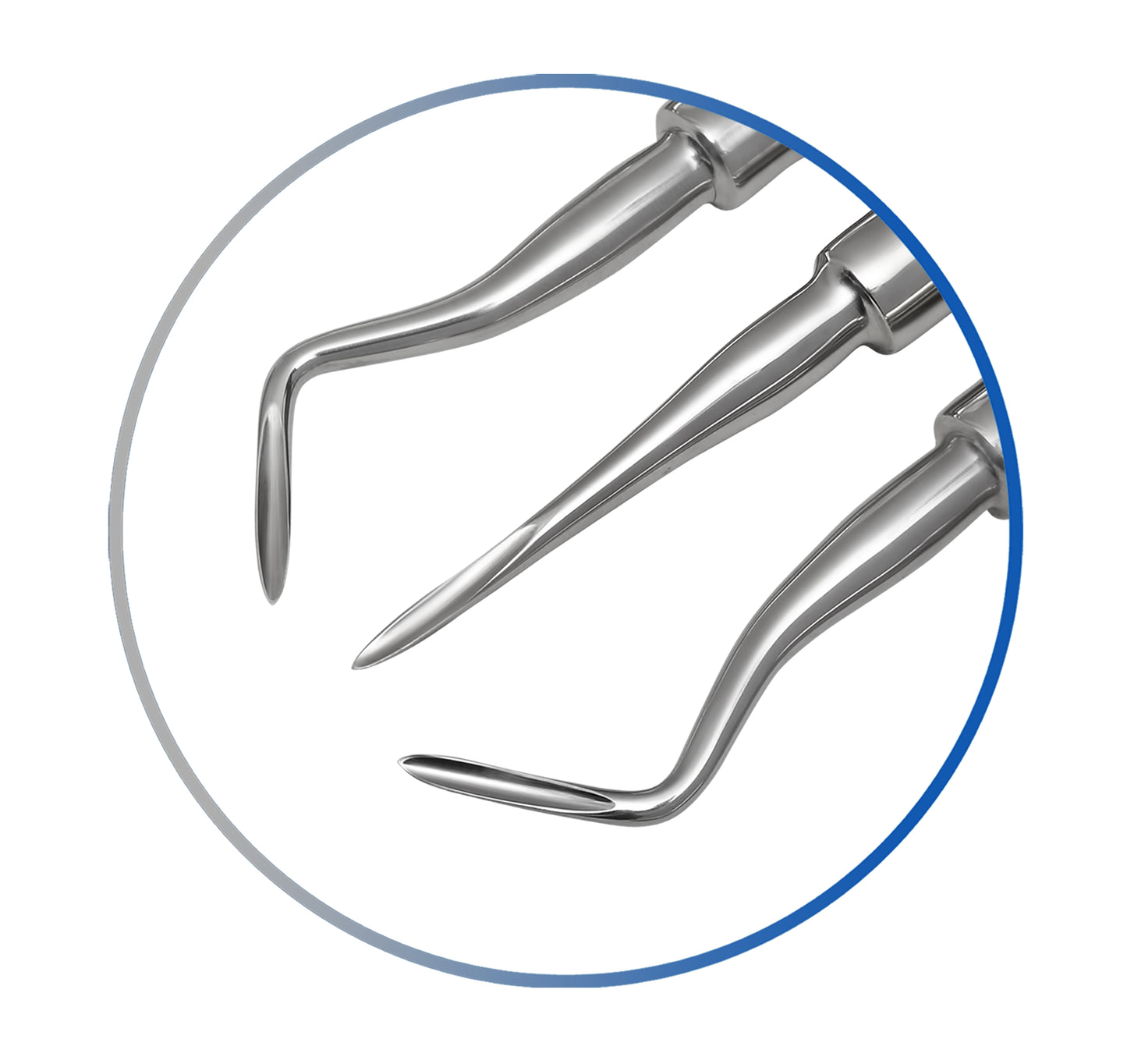 Set Of 3 German Dental Root Tip Picks Elevators RIGHT - LEFT - STRAIGHT