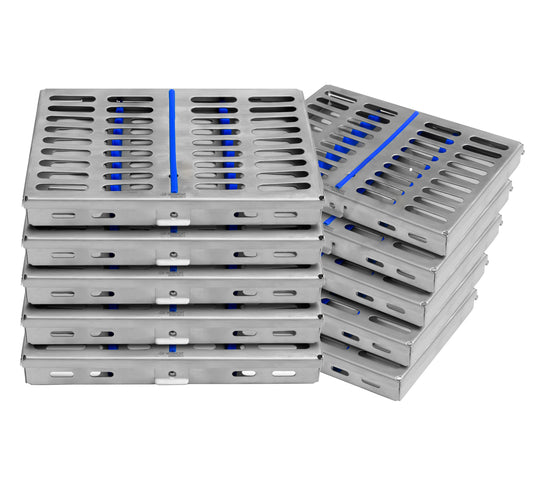 10 Pcs Sterilization Cassette Tray Hold 10 Dental Surgical Instruments Autoclave
