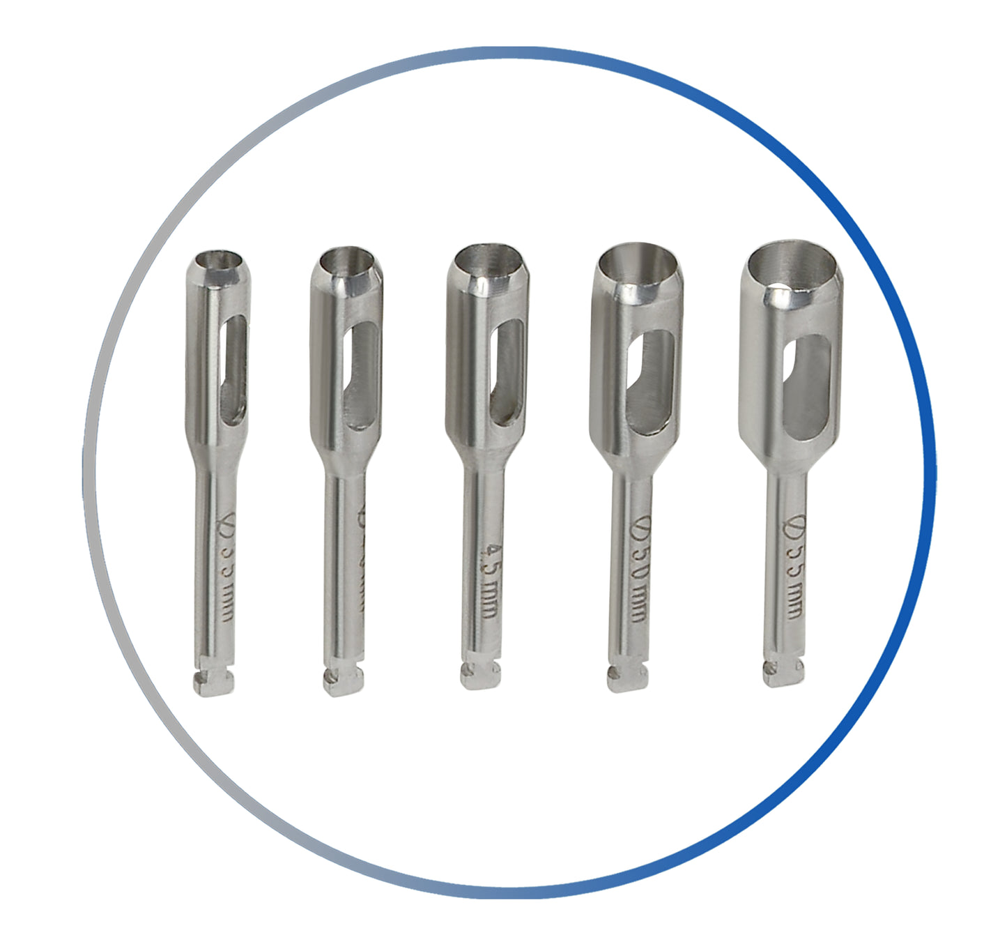 Dental Implant Tissue Punch Kit 5pcs set Surgical Surgery Stainless CE