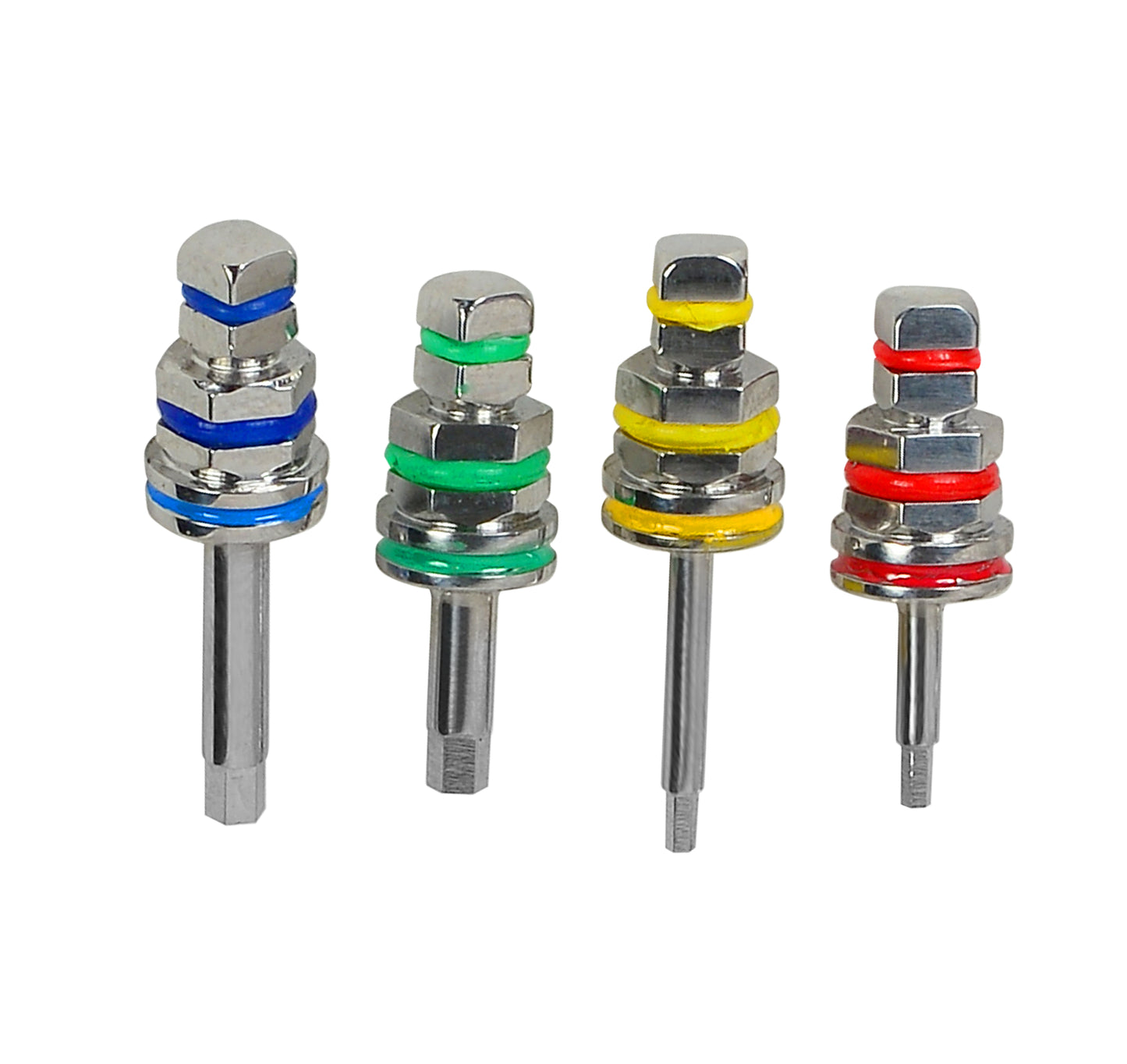 4 Dental Hex Drivers Adapter for Implant Ratchet Long & Short 1.25mm & 2.42mm