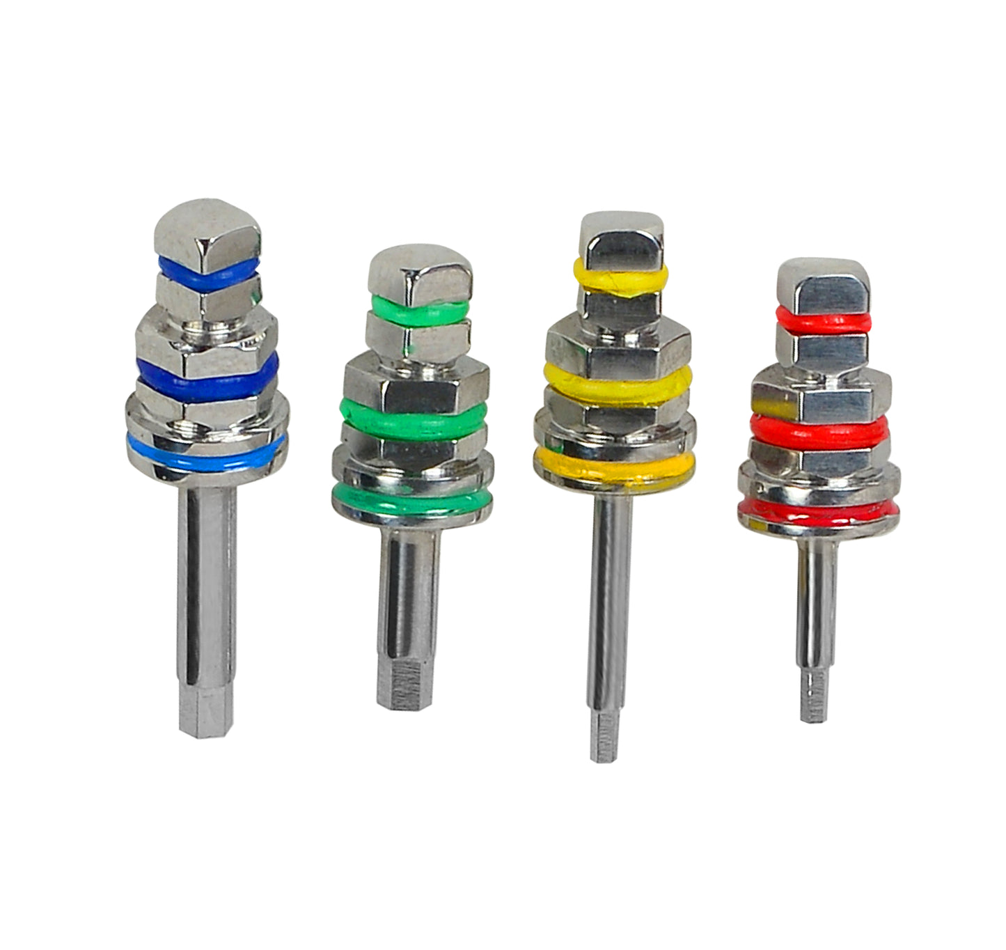 4 Dental Hex Drivers Adapter for Implant Ratchet Long & Short 1.25mm & 2.42mm