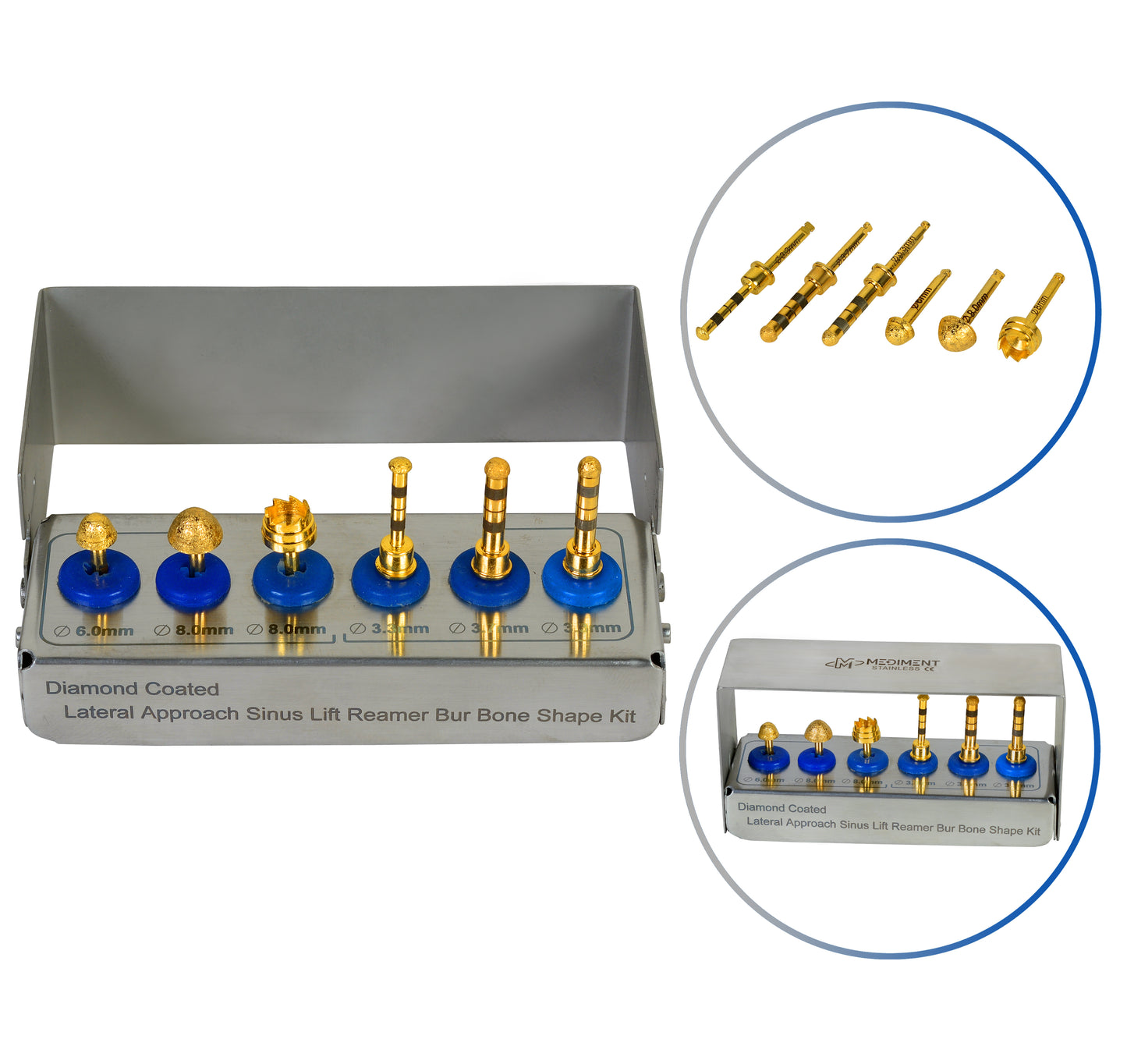 Dental Diamond Golden Lateral Approach Reamer Bur Bone Shape Sinus Lift