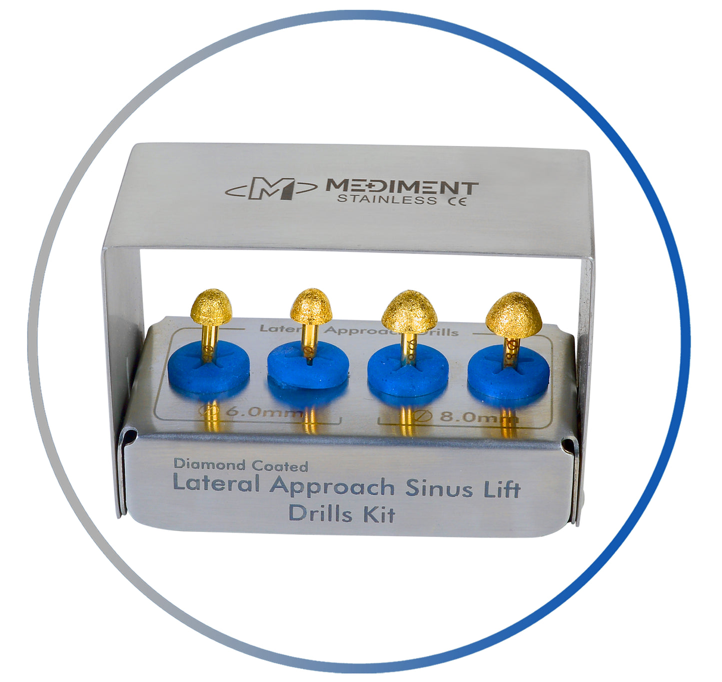Dental Lateral Approach Drill Kit Sinus Lift Membrane Diamond Coated Burs New CE